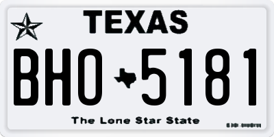 TX license plate BHO5181