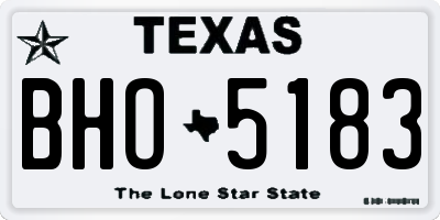 TX license plate BHO5183