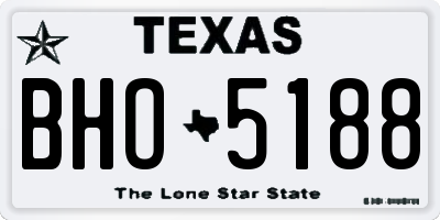 TX license plate BHO5188