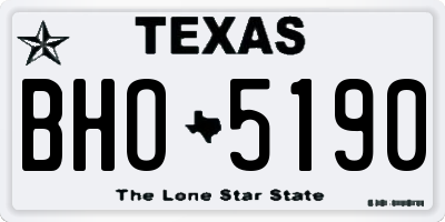 TX license plate BHO5190