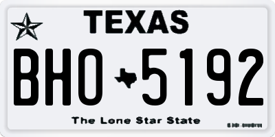 TX license plate BHO5192