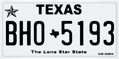 TX license plate BHO5193