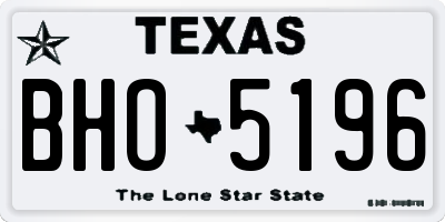 TX license plate BHO5196