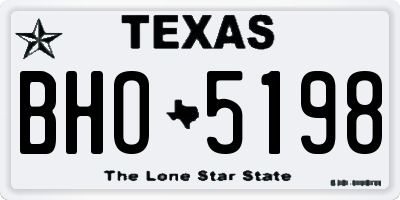 TX license plate BHO5198