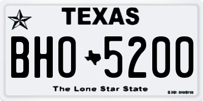 TX license plate BHO5200