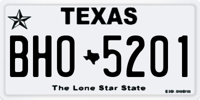 TX license plate BHO5201