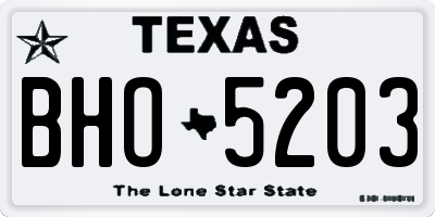 TX license plate BHO5203