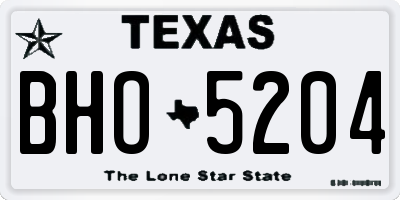 TX license plate BHO5204