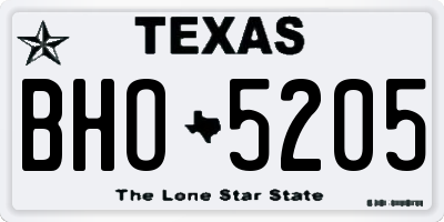 TX license plate BHO5205
