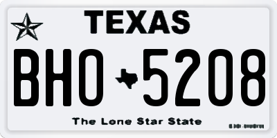 TX license plate BHO5208
