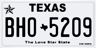 TX license plate BHO5209