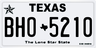 TX license plate BHO5210
