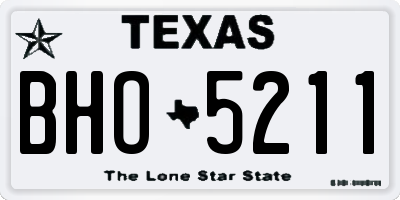 TX license plate BHO5211