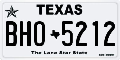 TX license plate BHO5212
