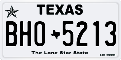 TX license plate BHO5213