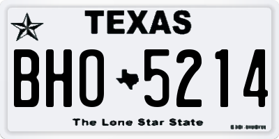 TX license plate BHO5214