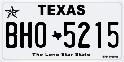 TX license plate BHO5215