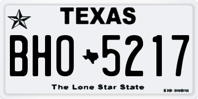 TX license plate BHO5217