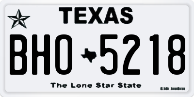 TX license plate BHO5218