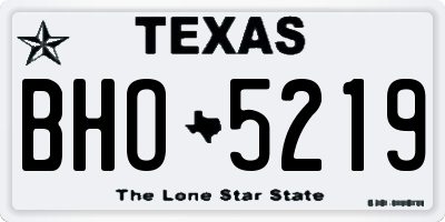 TX license plate BHO5219