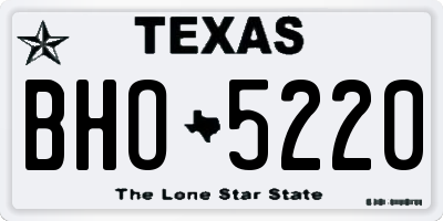 TX license plate BHO5220
