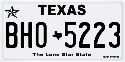 TX license plate BHO5223