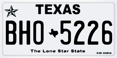 TX license plate BHO5226