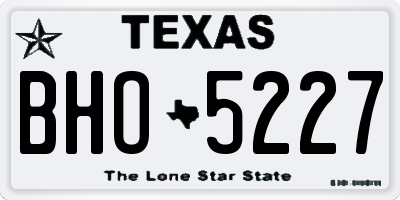 TX license plate BHO5227