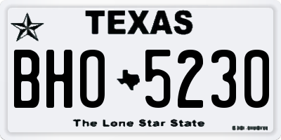 TX license plate BHO5230