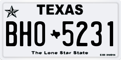 TX license plate BHO5231