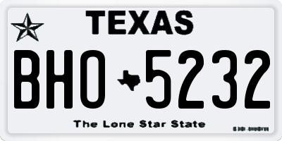 TX license plate BHO5232