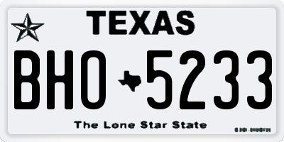 TX license plate BHO5233