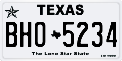 TX license plate BHO5234