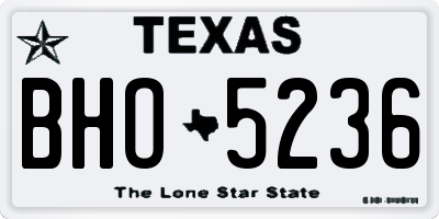 TX license plate BHO5236