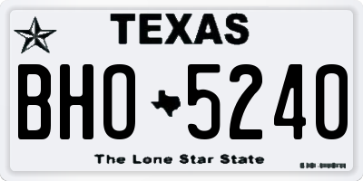 TX license plate BHO5240
