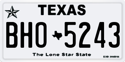 TX license plate BHO5243