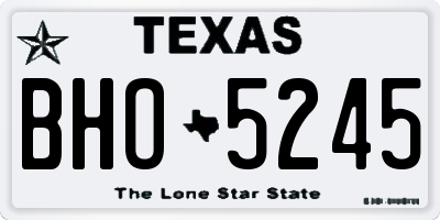 TX license plate BHO5245