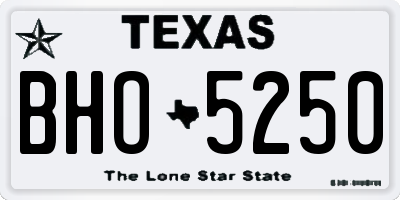 TX license plate BHO5250