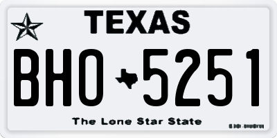 TX license plate BHO5251