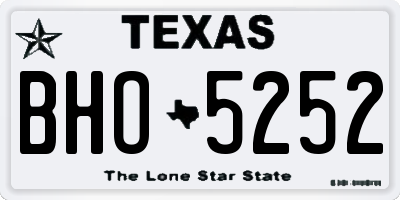 TX license plate BHO5252