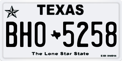 TX license plate BHO5258