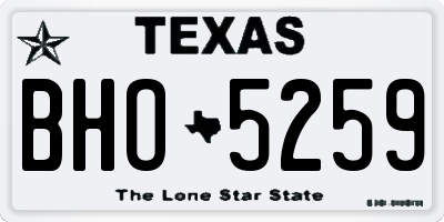 TX license plate BHO5259