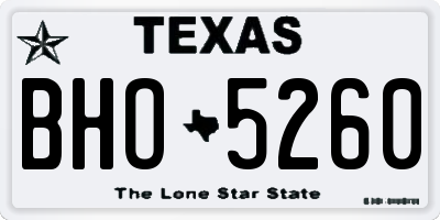 TX license plate BHO5260