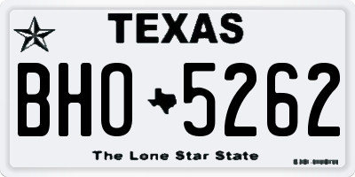 TX license plate BHO5262