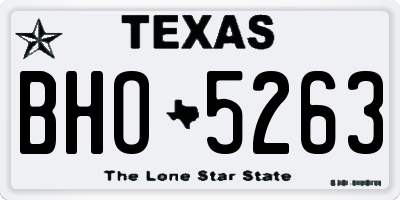 TX license plate BHO5263