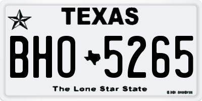 TX license plate BHO5265
