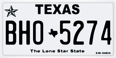 TX license plate BHO5274