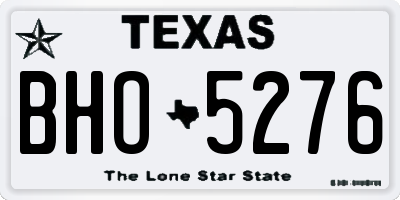 TX license plate BHO5276