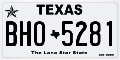 TX license plate BHO5281