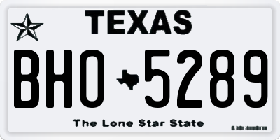 TX license plate BHO5289